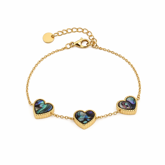 Armband Herz Emaille Gold 16+3 cm Liebe Modeschmuck Michelle Bijou