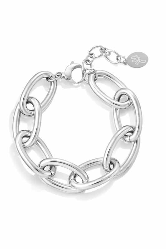 Armband mit großen Gliedern Silberfarben elegant modisch Nickelfrei Yehwang