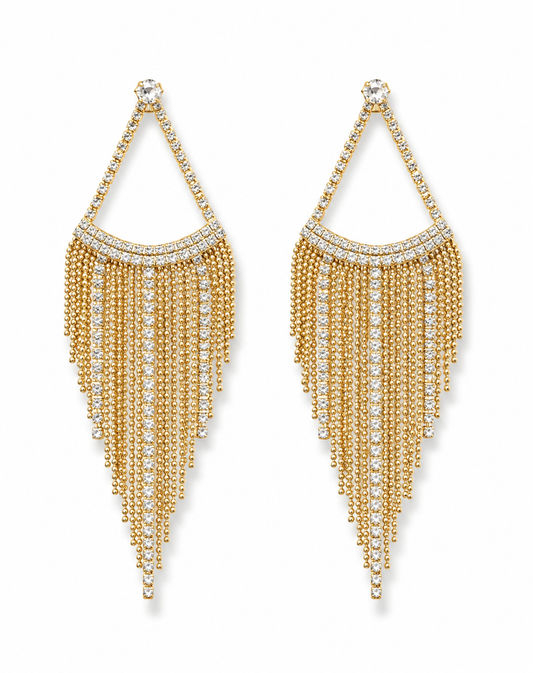 Biba Ohrringe Ohrhänger Oriental Mediterraner Stil Goldfarben Strass Festlich