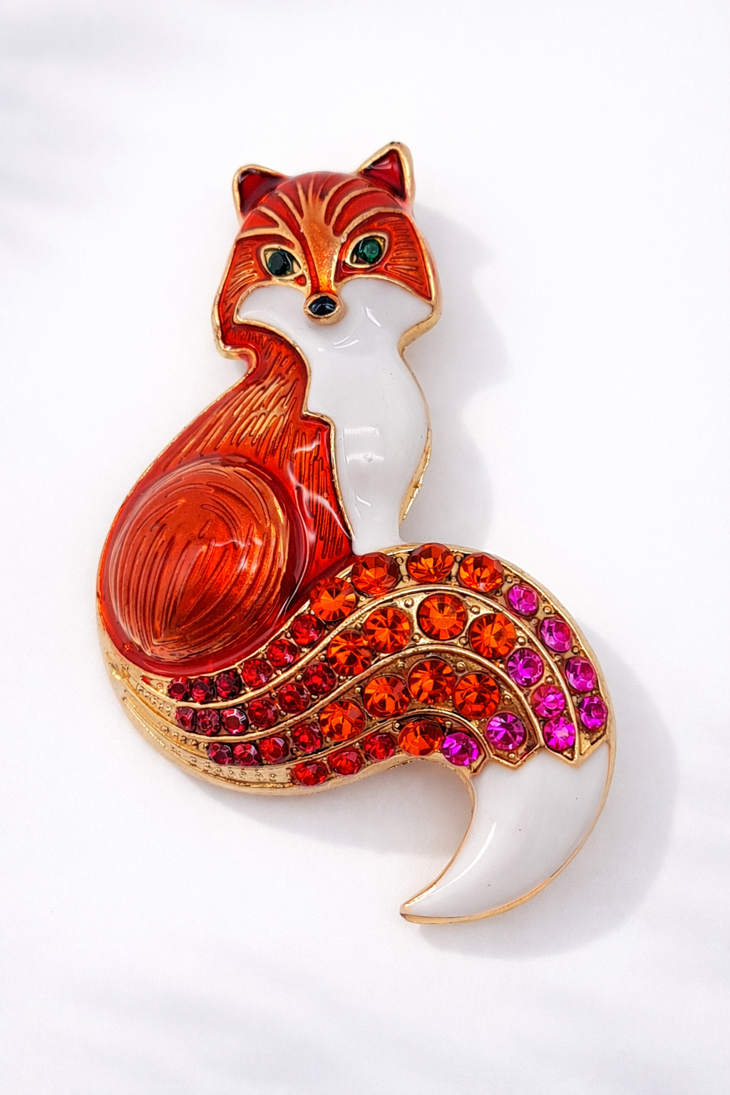Brosche Schlaui Schlaufuchs Farben Wald Tiere Straß Modeschmuck