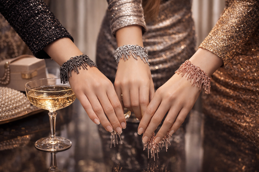 Armband "Spikes" Charleston Stil Rosé-gold, Gun Metal Silberfarben Nickelfrei Biba