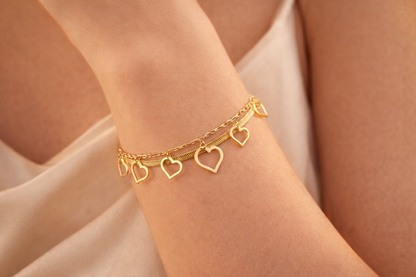 Armband Doppelarmband "Lots of Love" Gold- Silberfarben Nickelfrei Yehwang