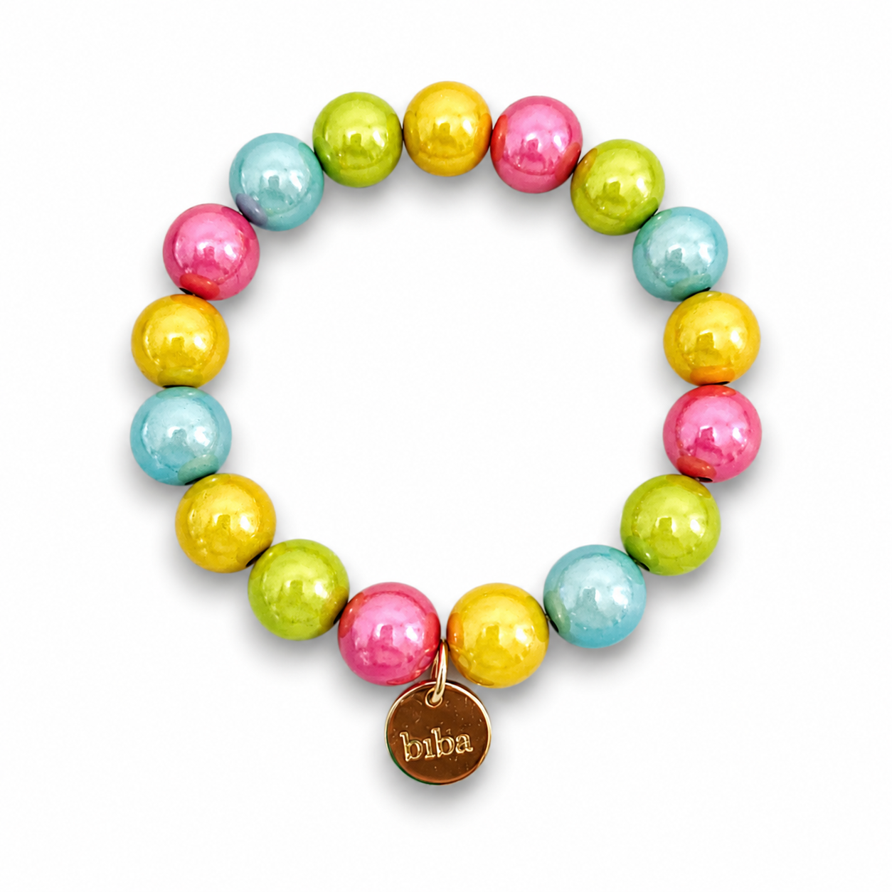 Armband elastisch Space Beads 1,2 Cm verschiedene Farben Biba