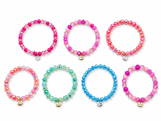 Biba Armband elastisch Crystal Perlen in bunte Farben, ideal zum Kombinieren
