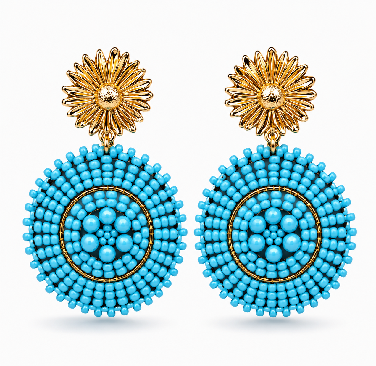 Ohrhänger Happy Sunshine Ohrringe Hellblau Orange Mandala nickelfrei happy Yehwang