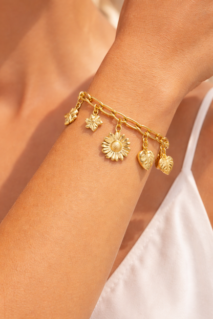 Armband Bettelarmband„Botanical Suprice“ Silber- und Goldfarben Nickelfrei Yehwang