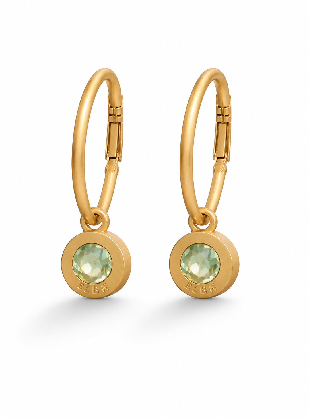 Biba Creolen Strass-Anhänger Mat Gold-Glänzend Gold Ohrhänger Strass