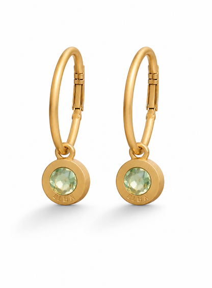 Biba Creolen Strass-Anhänger Mat Gold-Glänzend Gold Ohrhänger Strass