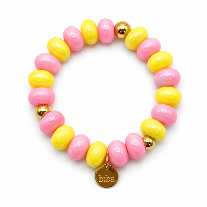Armband elastisch bunte kleine Donuts Biba Rosa Pink Orange Lila