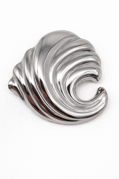 Brosche The Wave Organisch Welle Goldfarben Silberfarben