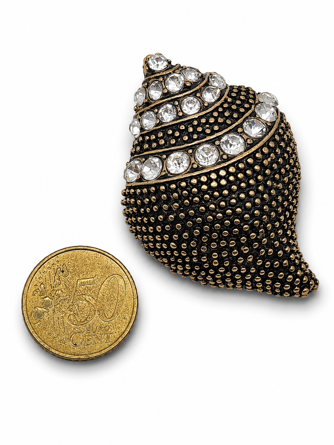 Brosche Muscheln Orange Grün Braun Sonne Strand Urlaub Modeschmuck