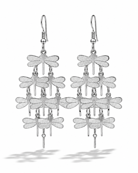 Biba Ohrringe Ohrhänger Silberfarben Schmetterlinge "Dancing Butterflies" Statement
