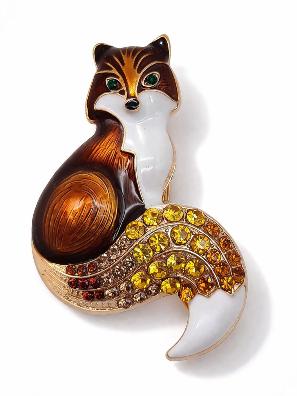 Brosche Schlaui Schlaufuchs Farben Wald Tiere Straß Modeschmuck