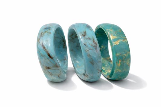 Armband Acryl Türkis marmor-look schmal breite Trend Sommer Cosmos
