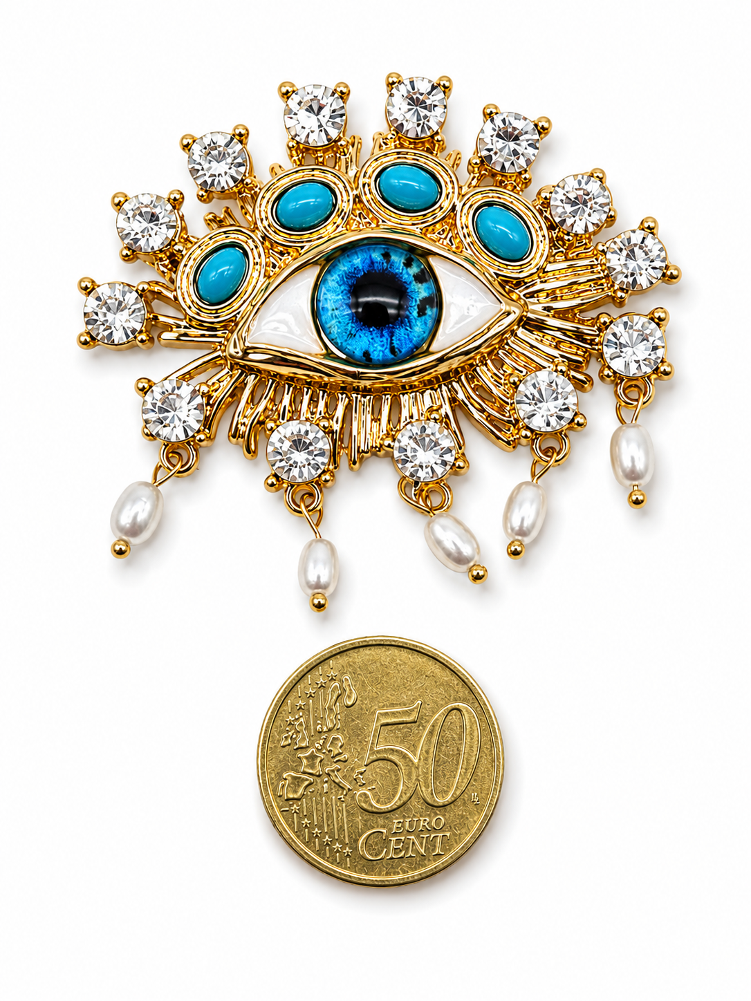 Brosche Modeschmuck Auge Anstecknadel nickelfrei Gottes Auge wachsam