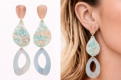 Biba Ohrringe Ohrhänger Acryl Retro Ibiza Stil Bunt Nickelfrei Sweet 70 er