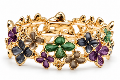 Armband Elastisch Blumen Floral Pastell Ardoné Nickelfrei