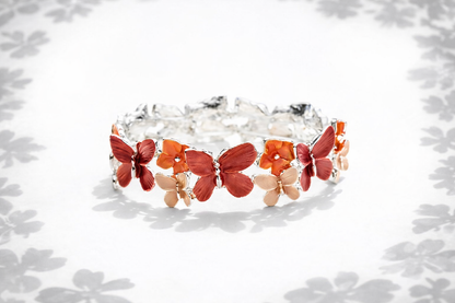 Armband Schmetterlinge Rot Orange Sommer Trend 2026 Elastisch Nickelfrei