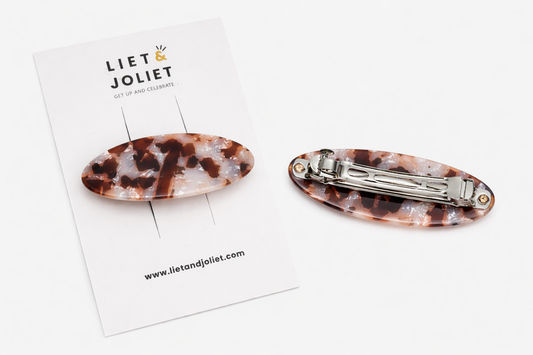 Haarspange mit Perlmutt Braun Bordeaux Creme Elegant Liet & Joliet