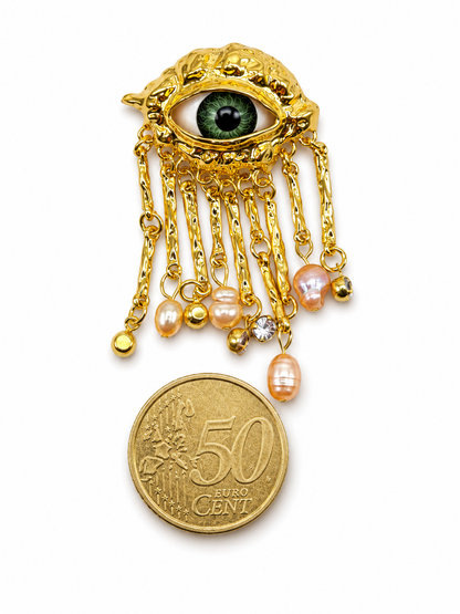 Brosche Modeschmuck Auge Anstecknadel nickelfrei Gottes Auge wachsam