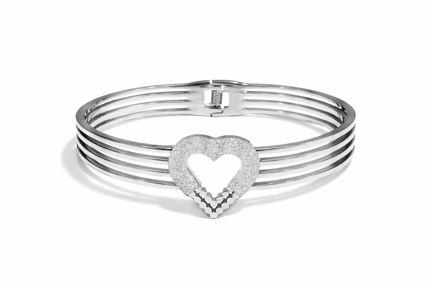 Armband Klapparmband Herz-Armband Liebe Silberfarben Nickelfrei Amorino
