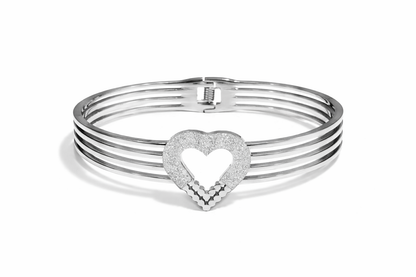 Armband Klapparmband Herz-Armband Liebe Silberfarben Nickelfrei Amorino