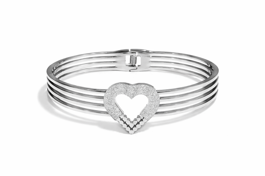 Armband Klapparmband Herz-Armband Liebe Silberfarben Nickelfrei Amorino