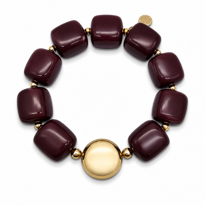 Armband Bricks Toffee Lila Oder Lavendel Goldfarben Elastisch