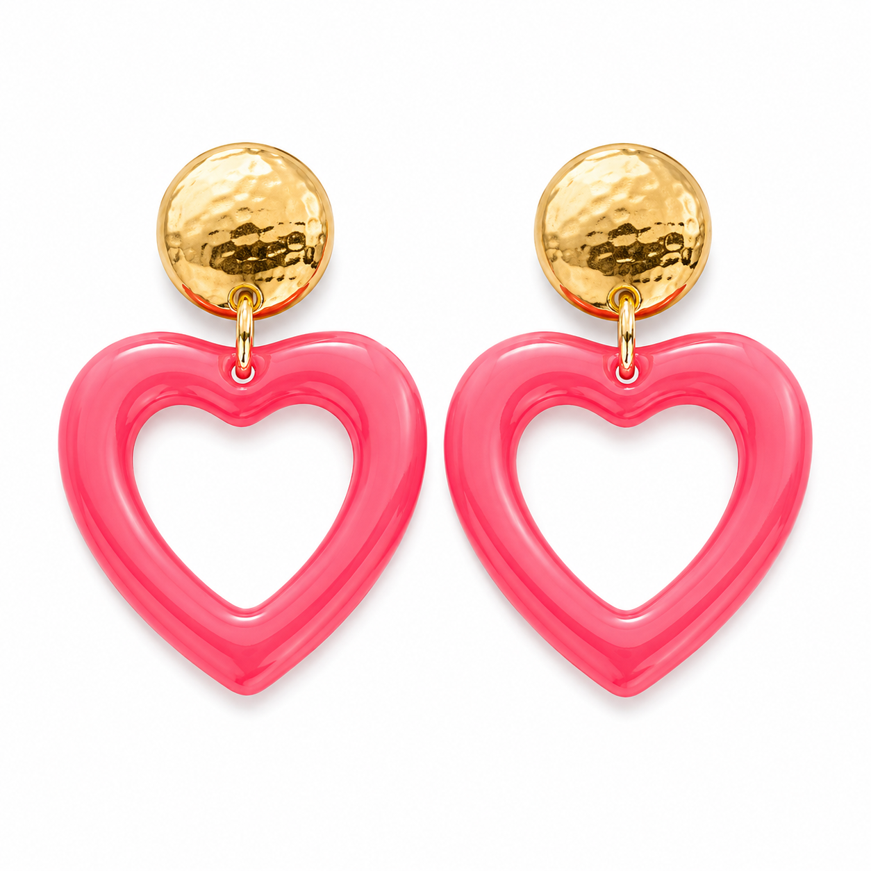 Biba Ohrringe Ohrhänger Herz Rot Orange Rosa liebe Freundschaft Valentin Romantisch