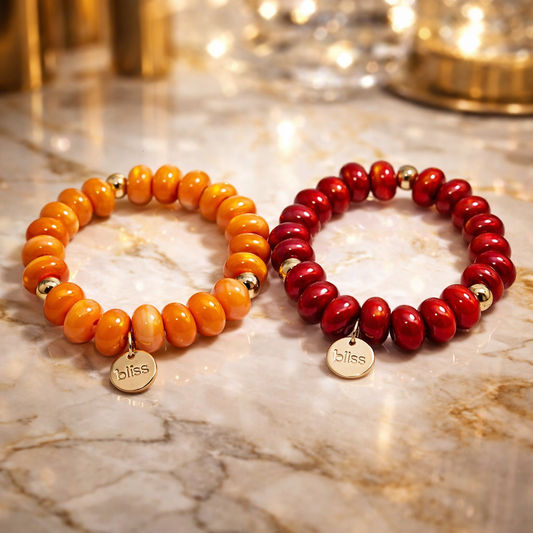 Armband bunte Orange Rot-Pink elastisch verschiedene Farben Biba