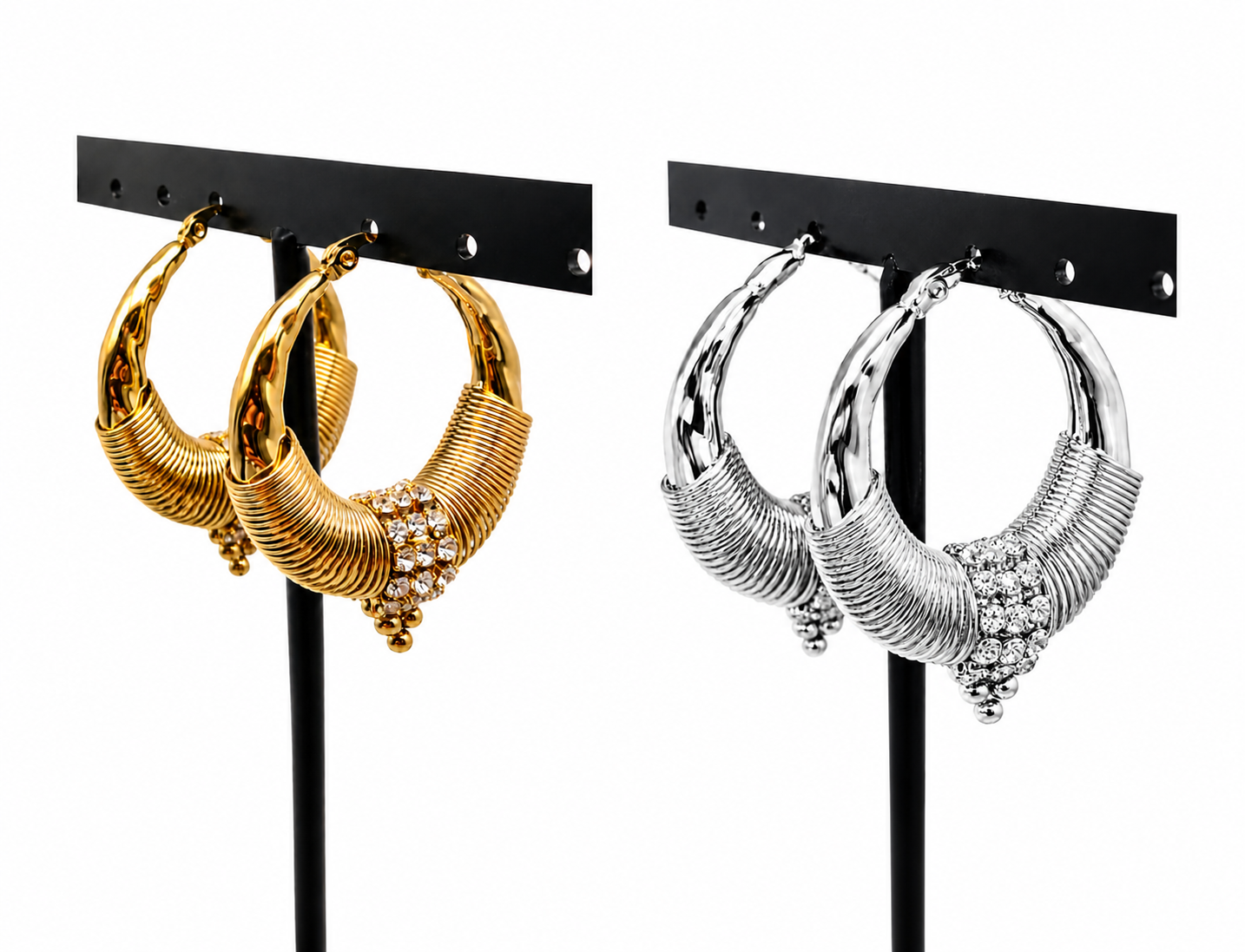 Creolen "Cathedralical" Silber- oder Goldfarben Nickelfrei Statement Strass Party Yehwang