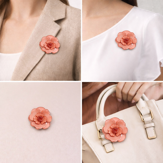 Brosche Rosenbrosche Acryl Blume Garten Natur Mode Accessoires Amorino
