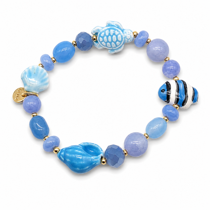 Armband elastisch Biba Ocean Suprice Fische Seestern Muschel
