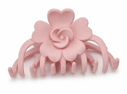 Haarklammer Haarschmuck Blume Braun Jeans Rosa Altrosa Yehwang