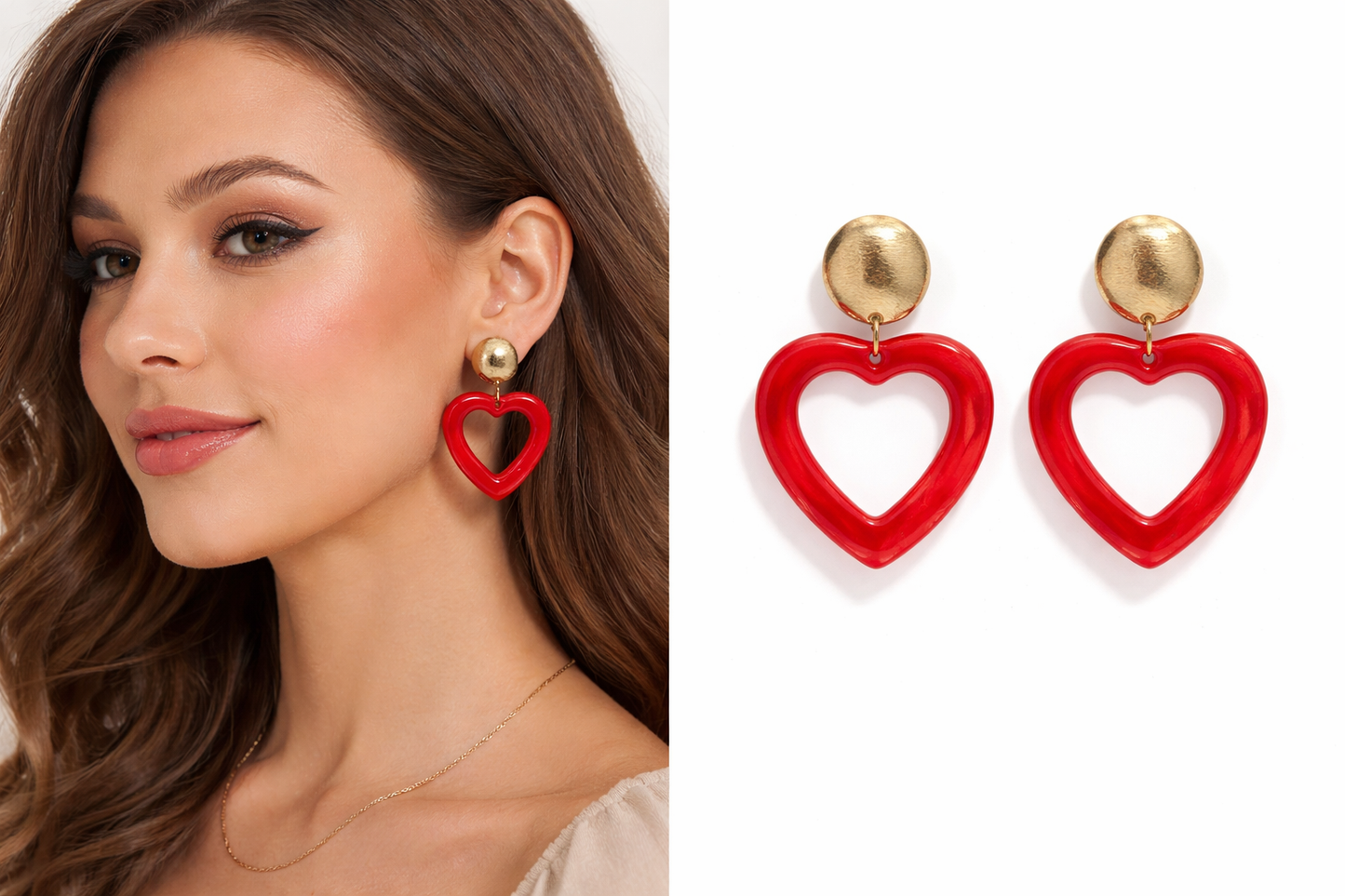 Biba Ohrringe Ohrhänger Herz Rot liebe Freundschaft Valentin Romantisch