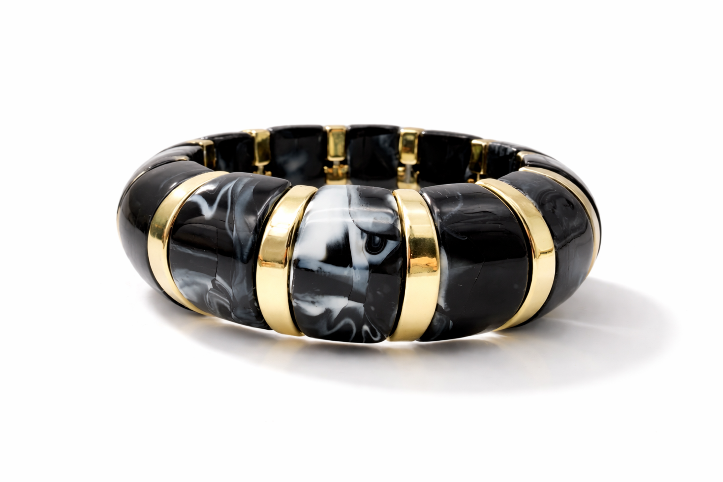 Armbänder Goldfarben Schwarz Pink Lila Marmor Look Nickelfrei Cosmos