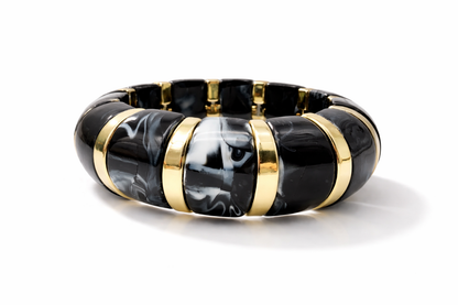Armbänder Goldfarben Schwarz Pink Lila Marmor Look Nickelfrei Cosmos