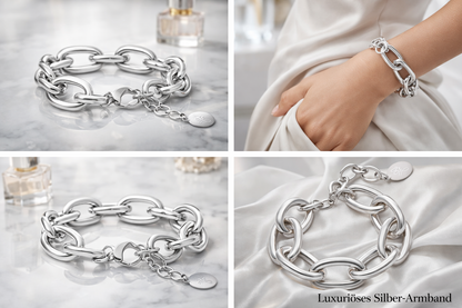 Armband mit großen Gliedern Silberfarben elegant modisch Nickelfrei Yehwang