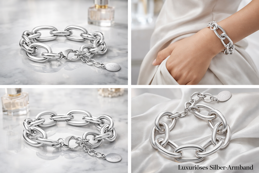 Armband mit großen Gliedern Silberfarben elegant modisch Nickelfrei Yehwang