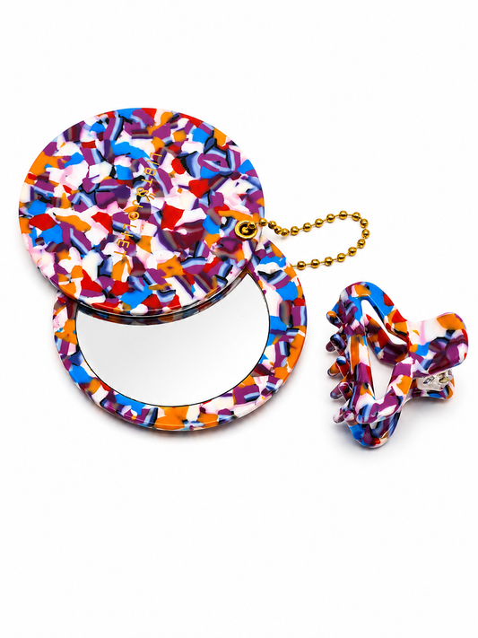Haarklammer Taschenspiegel Set Bunt Liet & Joliet
