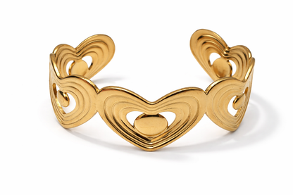 Armband Armreif goldfarben Nickelfrei Herz Schmetterling Cosmos