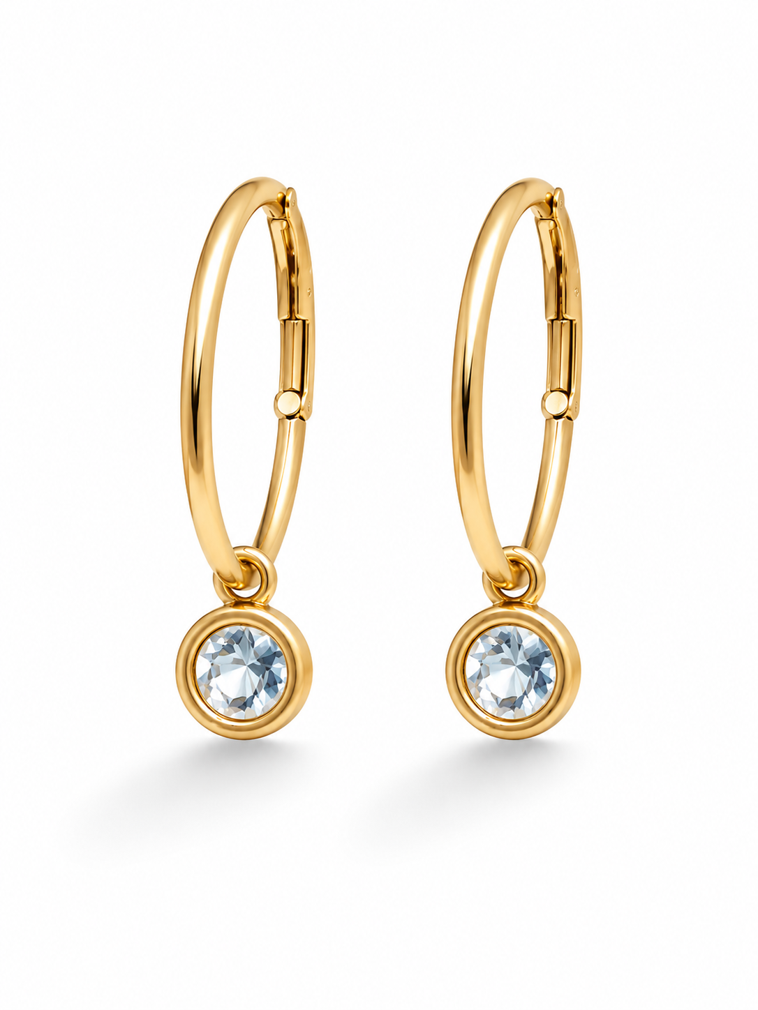 Biba Creolen Strass-Anhänger Mat Gold-Glänzend Gold Ohrhänger Strass