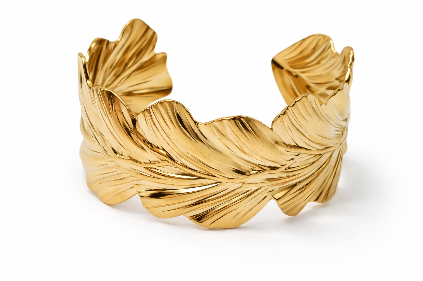 Armreif goldfarben Armband Nickelfrei  Blumen Blätter Glieder Cosmos