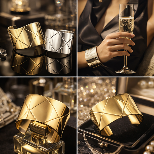 Armreif Silberfarben Goldfarben Edelstahl Nickelfrei Ausgefallen Geschenk Yehwang