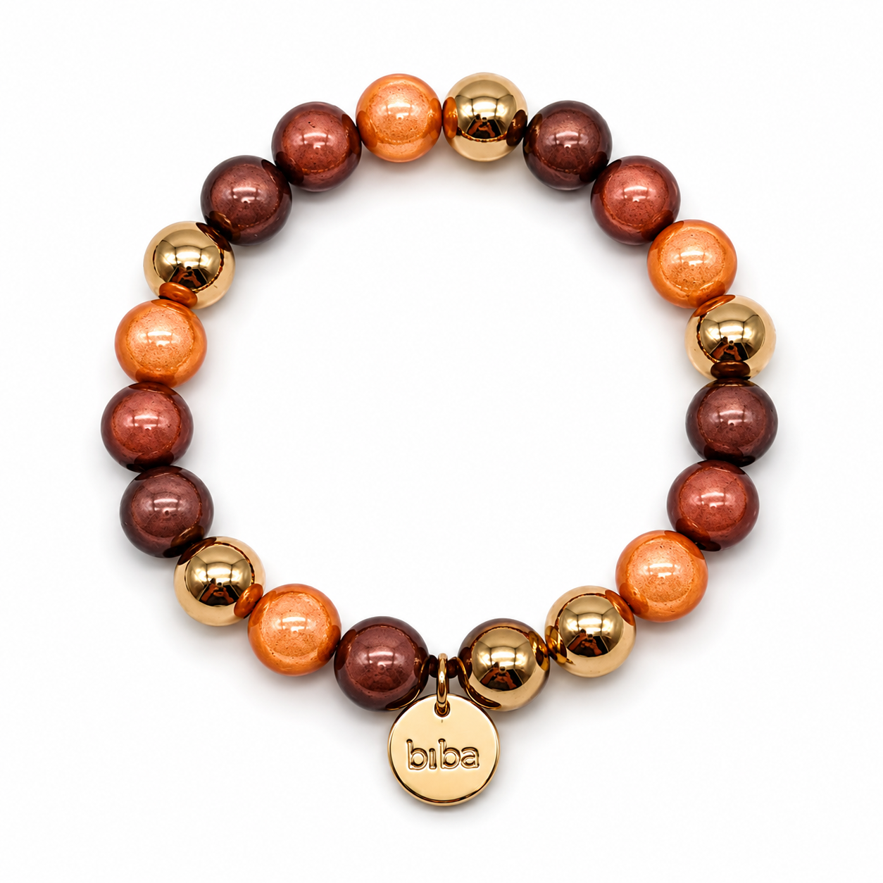 Armband elastisch space beads 20 cm Braun Grün Rot extra groß