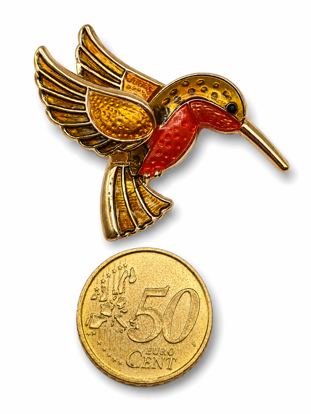 Brosche Kolibri Blau Pink Amazonas Vogel Vögel Trend Pfau Gockel