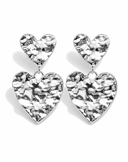 Ohrringe Ohrhänger Silber-Goldfarben nickelfrei liebe Romantik Herz Yehwang