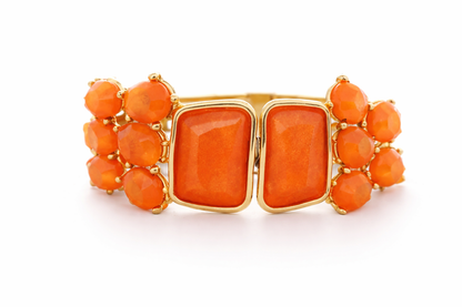 Armreif Orange Abstrakt nickelfrei Klapp-Armband Goldfarben Cosmos