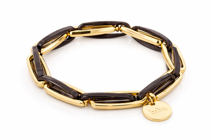 Armband Gliederarmband Schwarz Grau Acryl Nickelfrei Biba