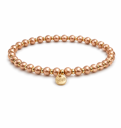 Armband elastisch Lachs-Rosa mit Goldfarben in 3 Größen Trend Sommer Biba
